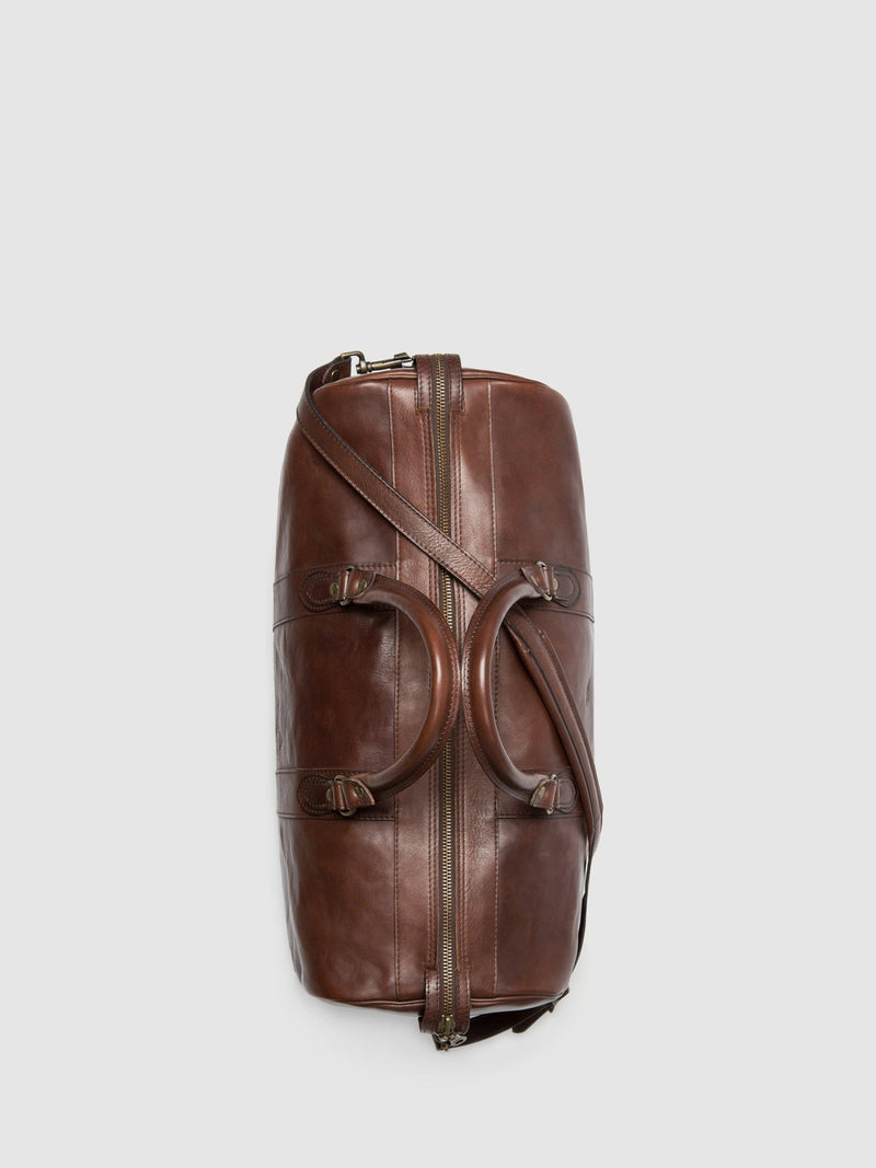 Rodd & Gunn chocolate leather weekender bag - British product