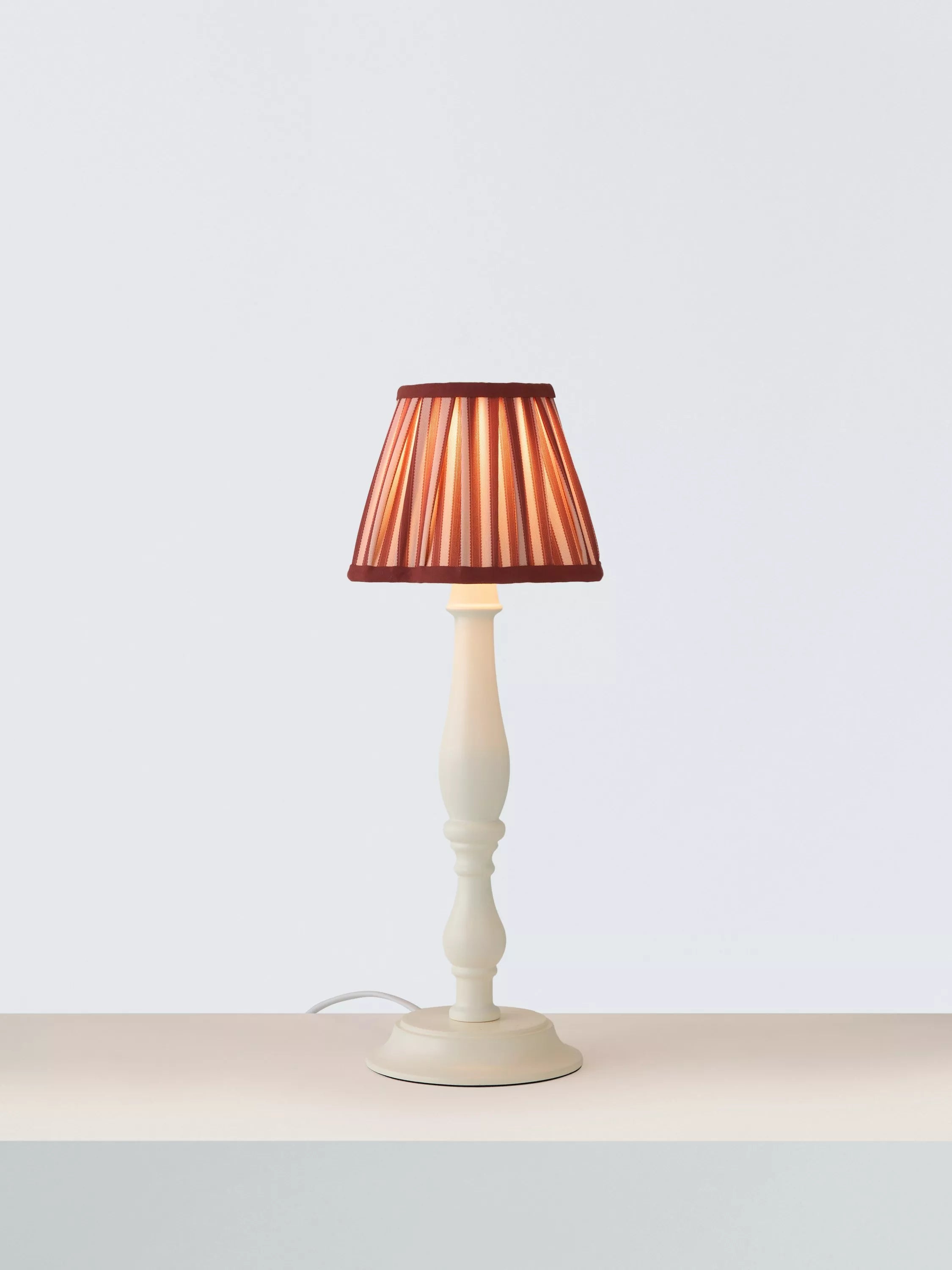 John Lewis x Sanderson Pinetum Stripe Lampshade, Red, Dia.16cm