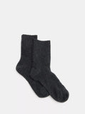 HUSH Cashmere Rich Socks, Charcoal Grey Marl
