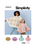 Simplicity children's poncho sewing pattern S3043 (British brand)