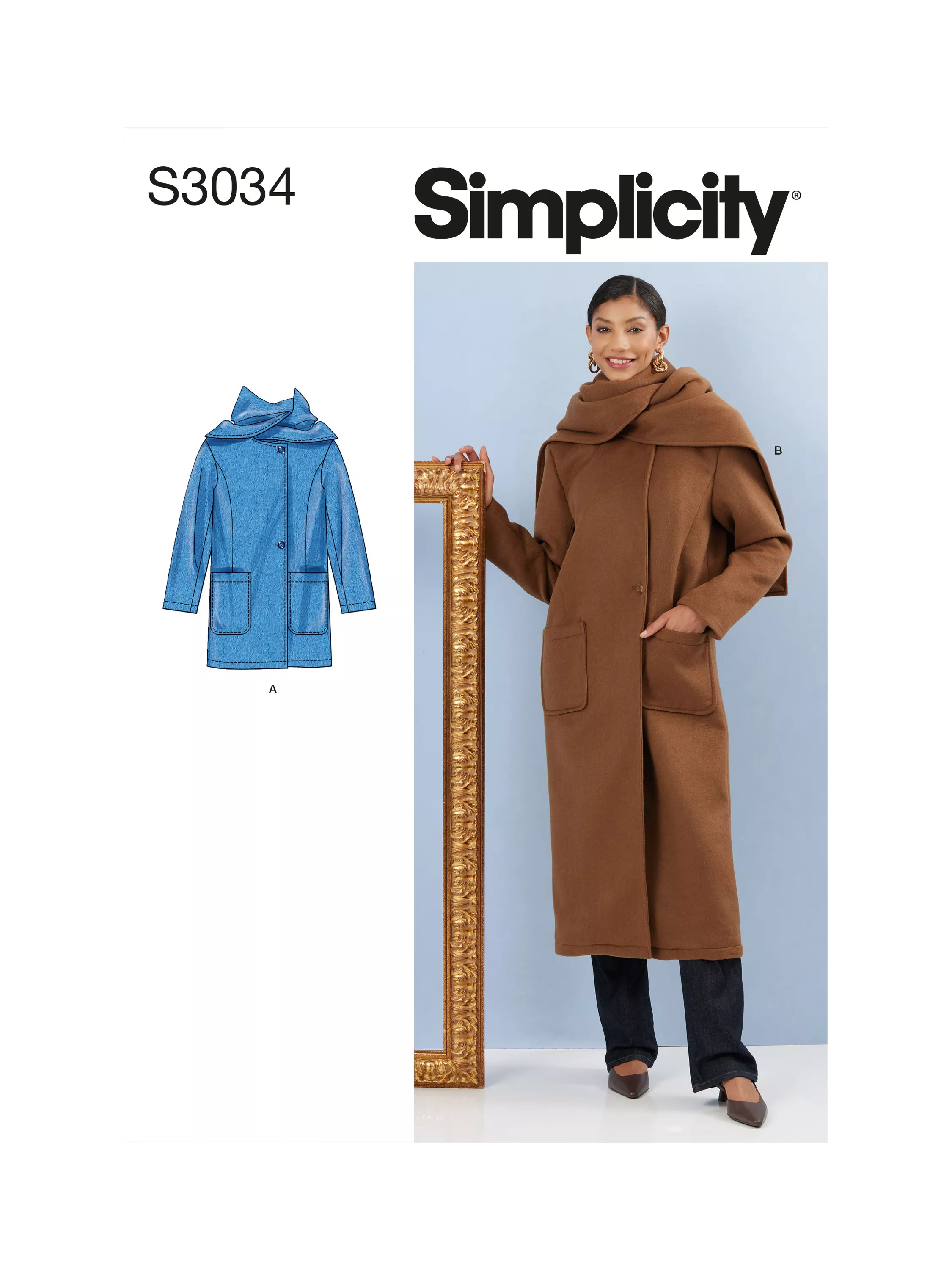 Simplicity sewing pattern Misses Coats S3034 - British product