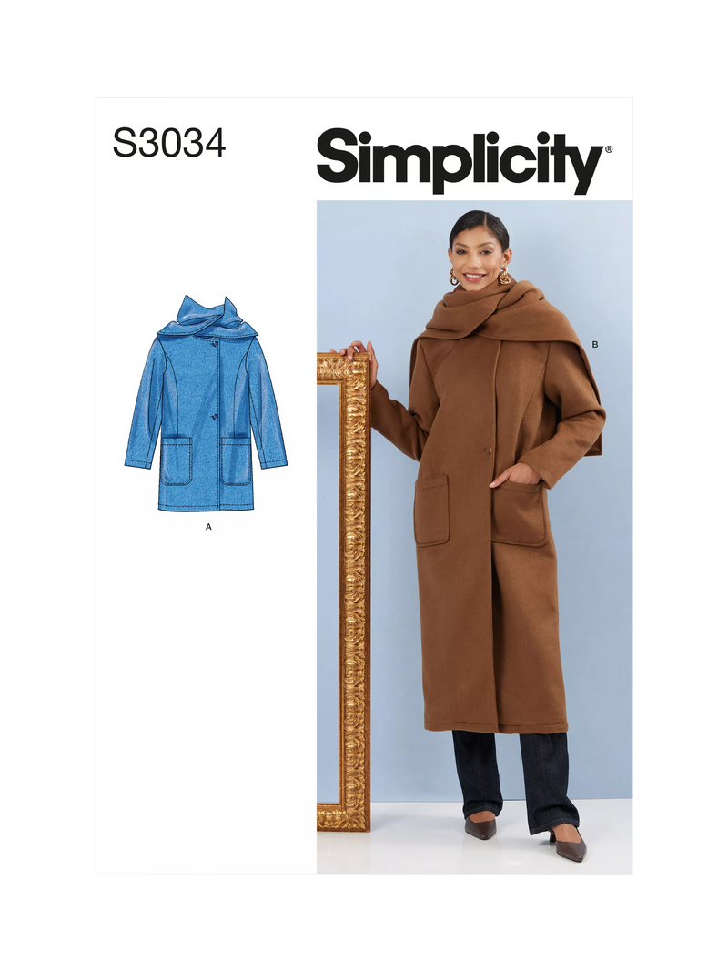 Simplicity sewing pattern Misses Coats S3034 - British product