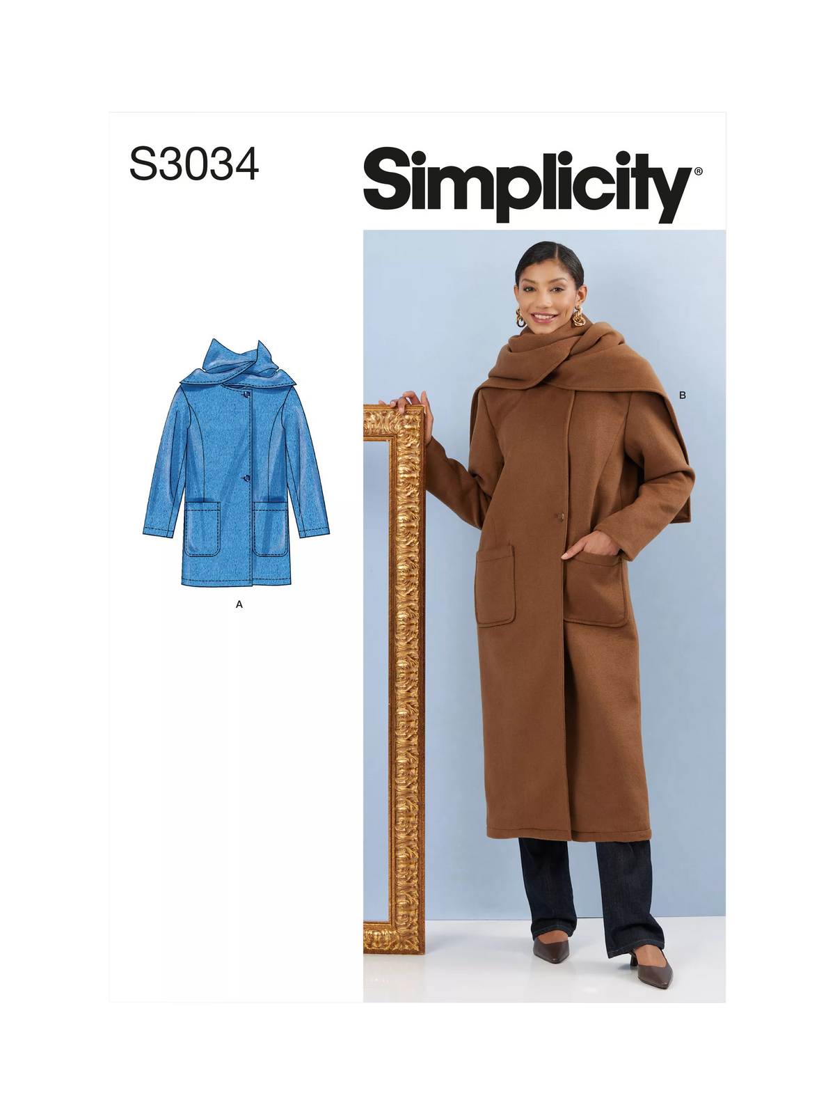 Simplicity sewing pattern Misses Coats S3034 - British product