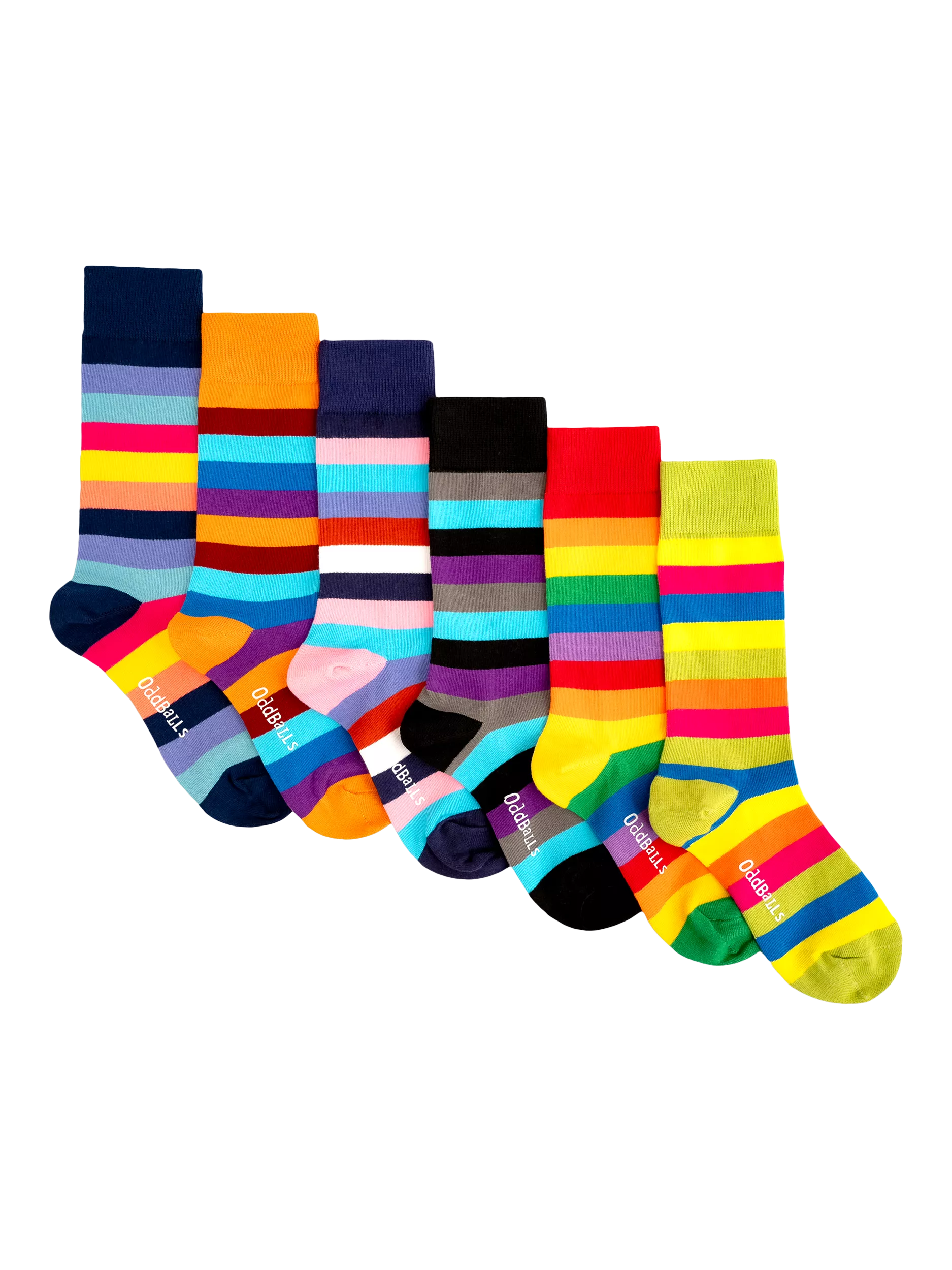 OddBalls striped socks pack of 6 - British product