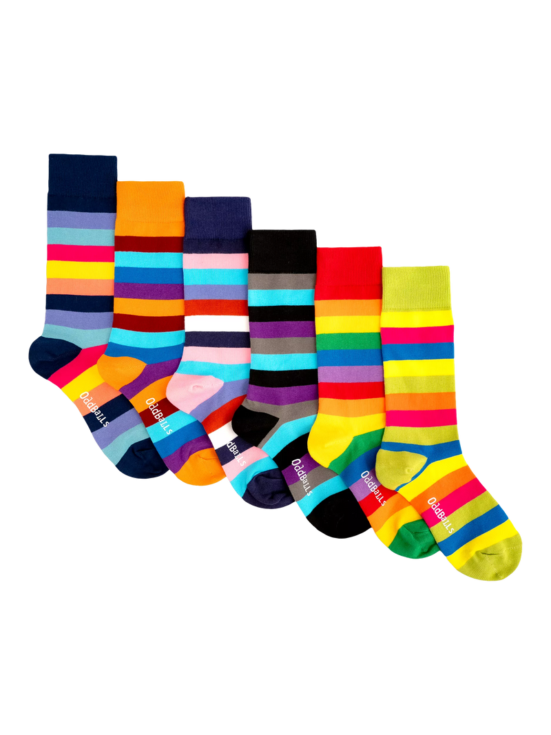 OddBalls striped socks pack of 6 - British product