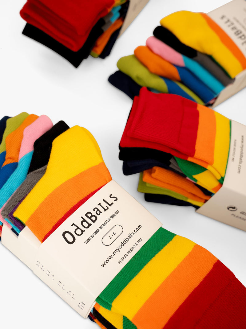 OddBalls striped socks pack of 6 - British product