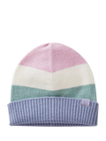 Benetton Kids' Colour Block Stripe Beanie, Pink/Multi