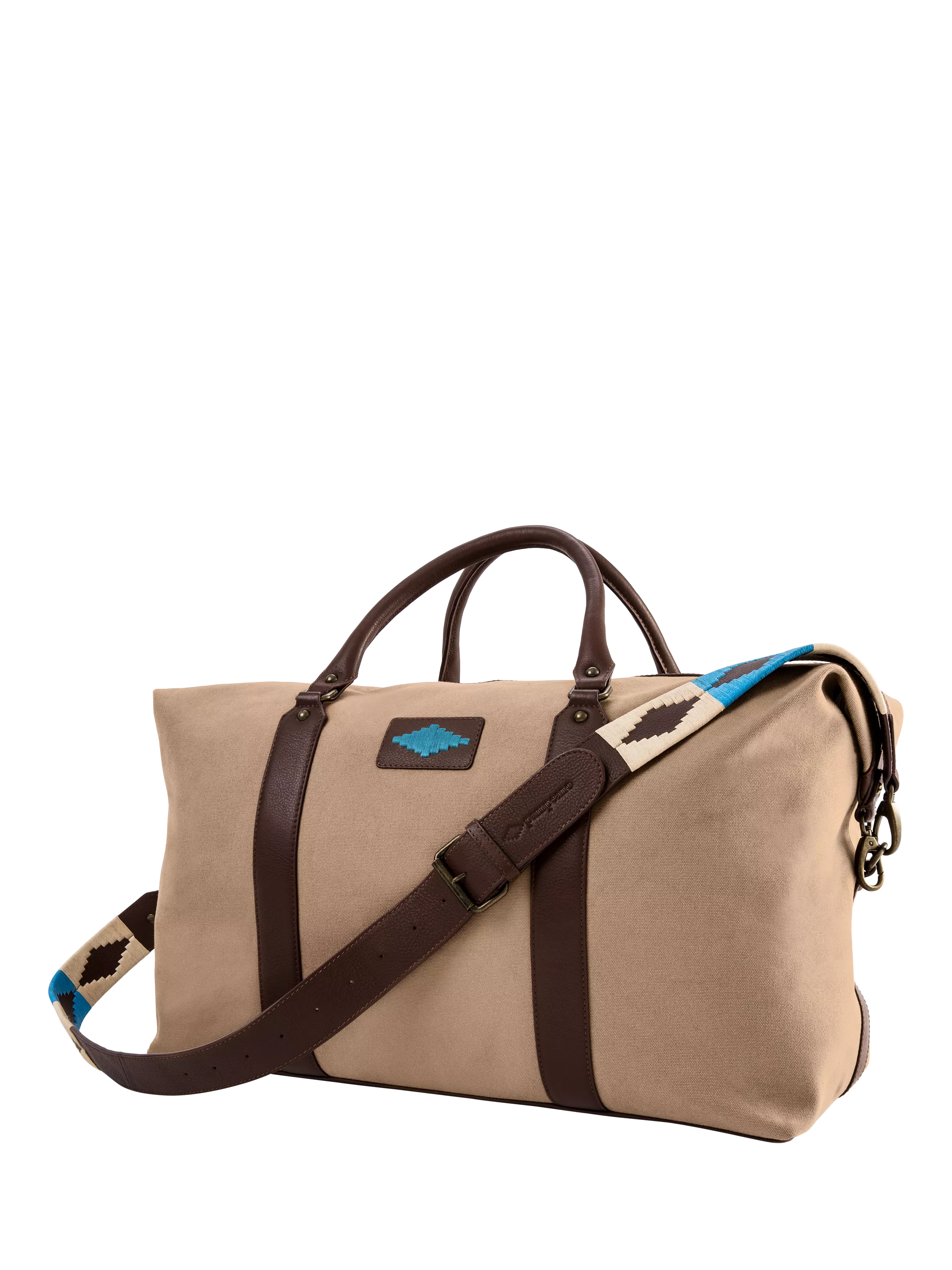 Pampeano Caballero Duffle Bag aus Leder und Canvas, 38 Liter