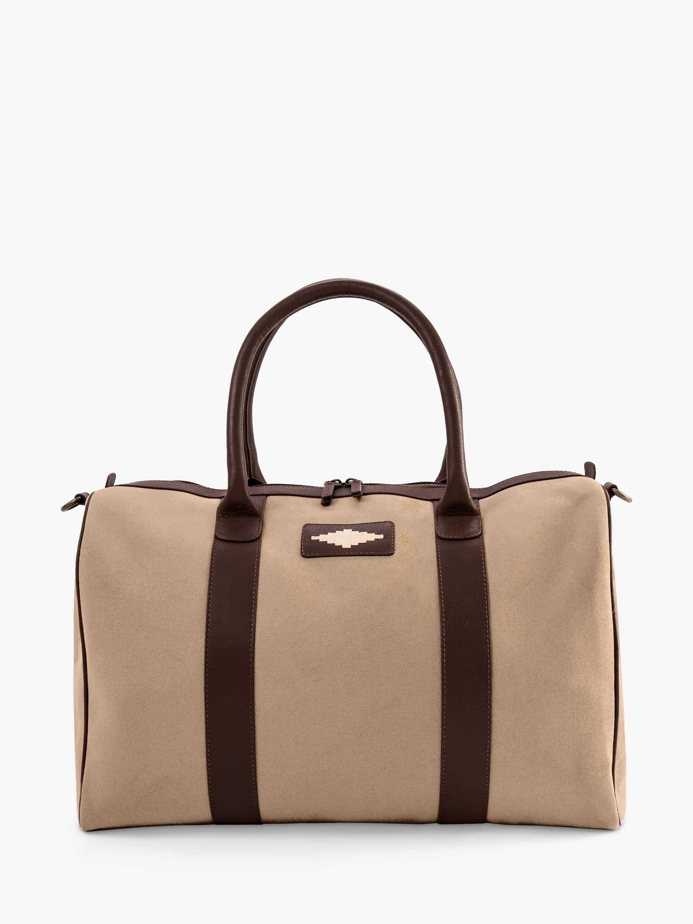 Pampeano Varon leather canvas duffle bag large, imported from the UK
