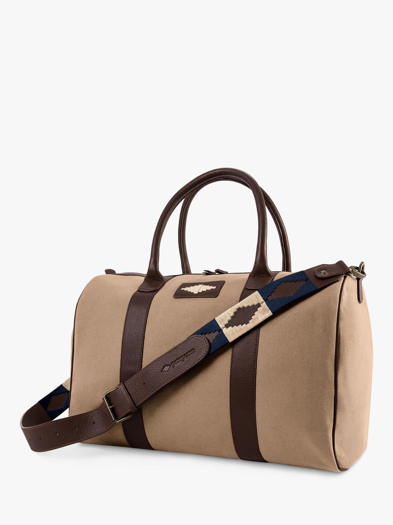 Pampeano Varon leather canvas duffle bag large, imported from the UK