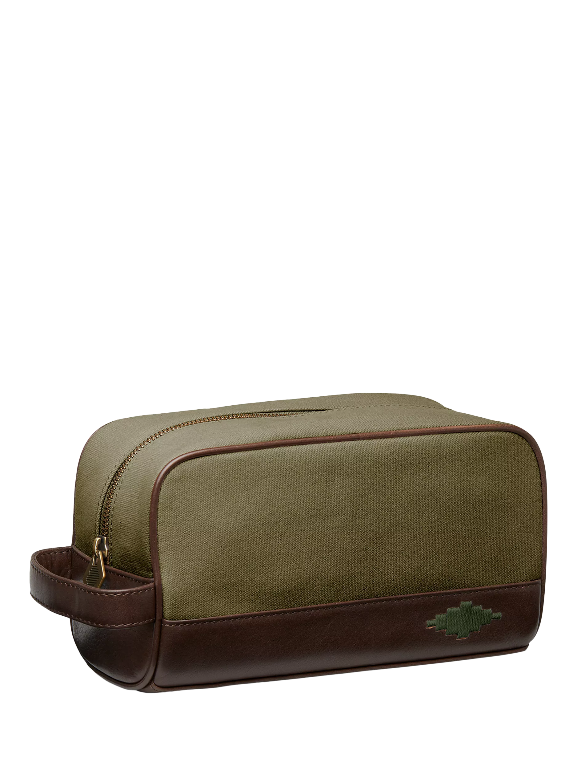 Pampeano Hombre leather and canvas wash bag - British product