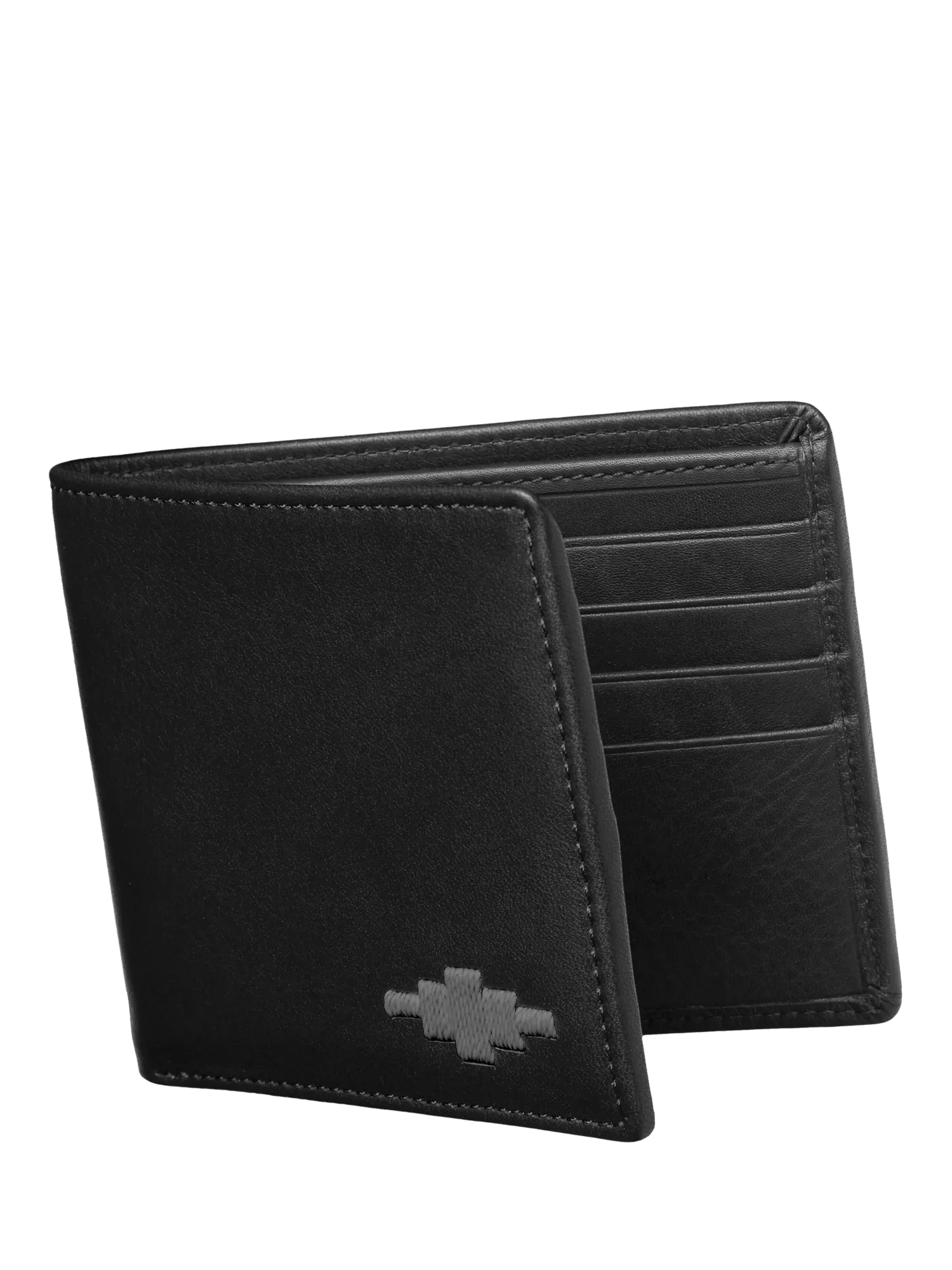 Pampeano Dinero Leather Card Wallet, Black/Grey, One Size
