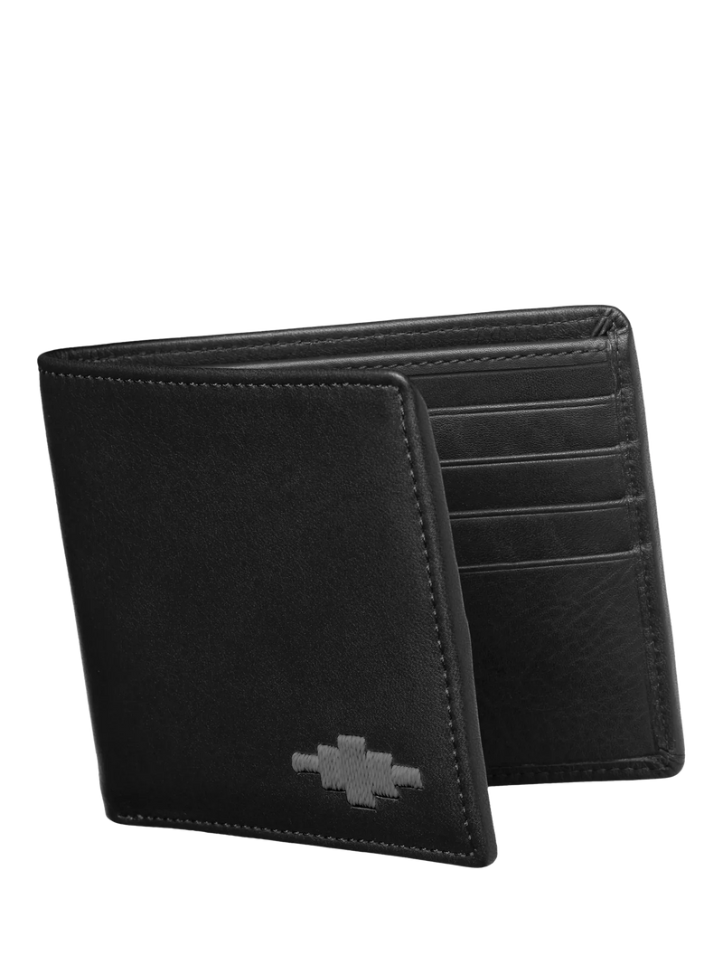 Pampeano Dinero Leather Card Wallet, Black/Grey, One Size