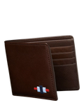 Pampeano Dinero Leather Card Wallet, Brown/Red/Grey, One Size