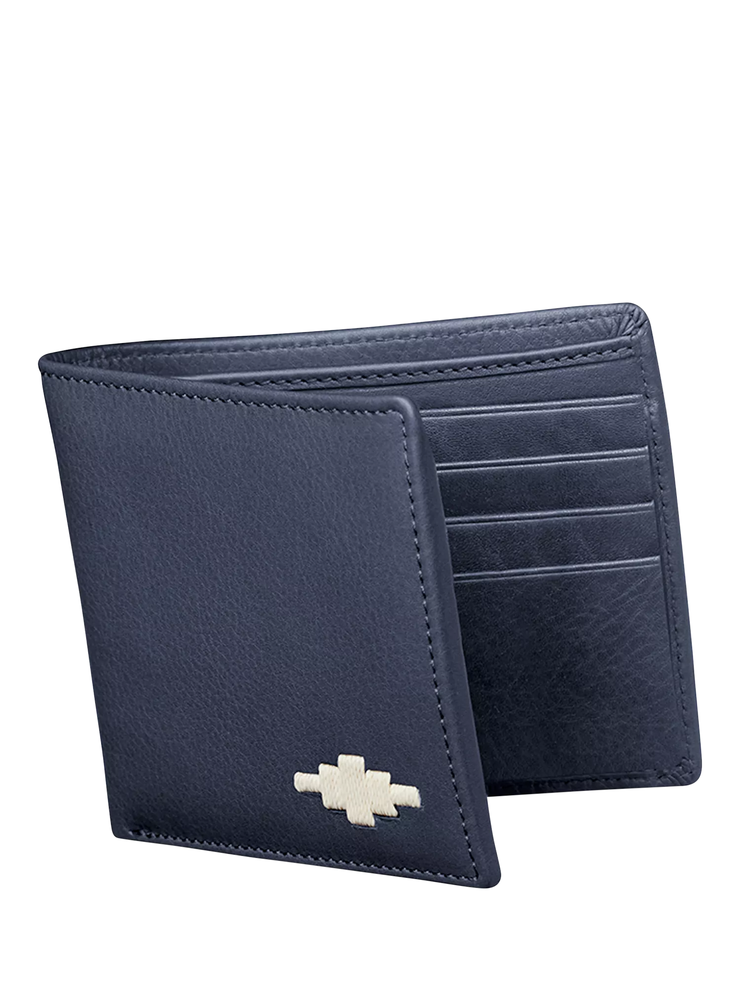 Pampeano Dinero Leather Card Wallet, Navy/Cream, One Size