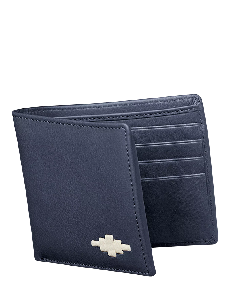 Pampeano Dinero Leather Card Wallet, Navy/Cream, One Size