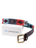 Pampeano Ceibo belt blue red stitching on leather, UK version