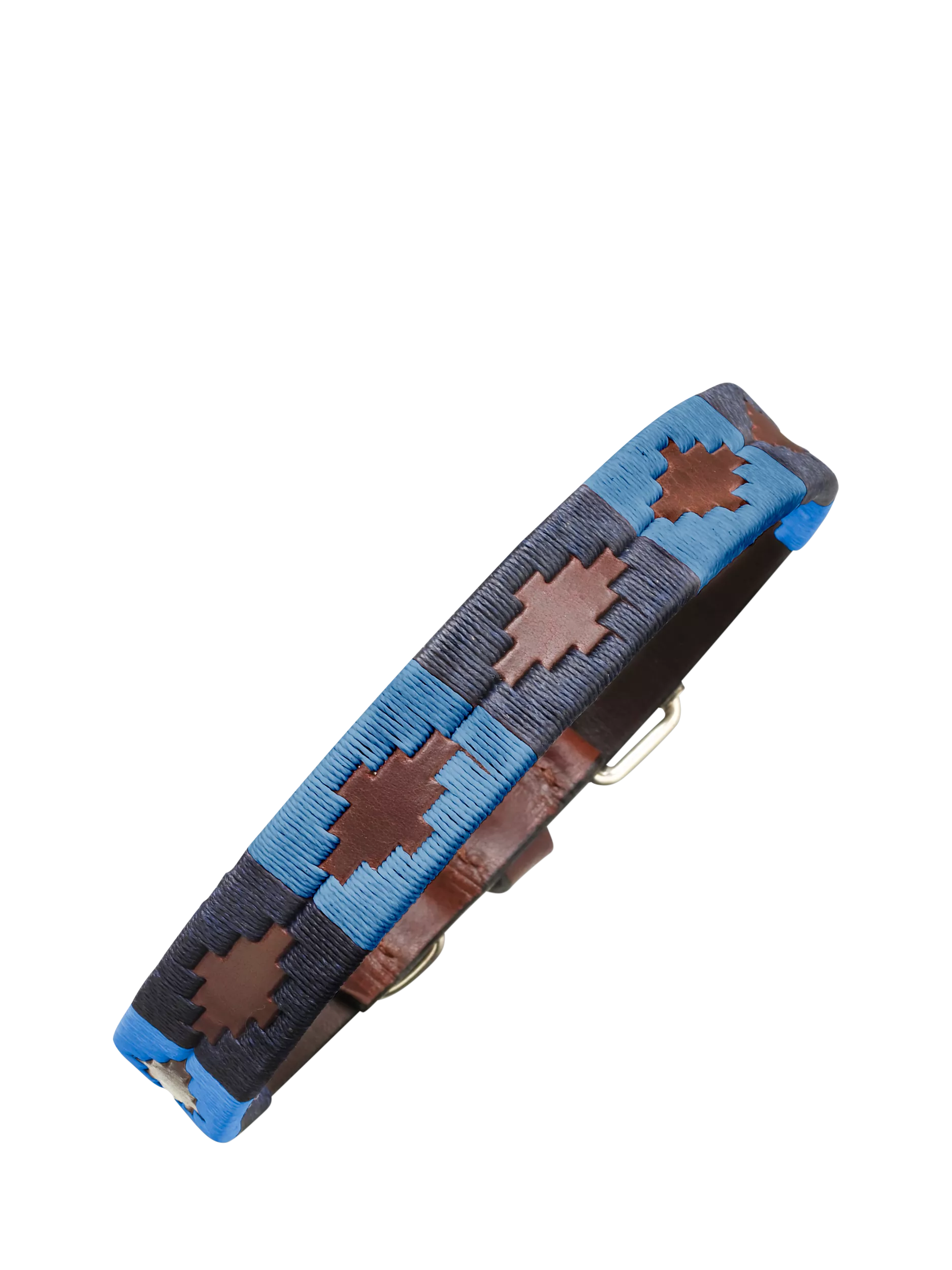 Pampeano Azules leather dog collar blue (British brand)