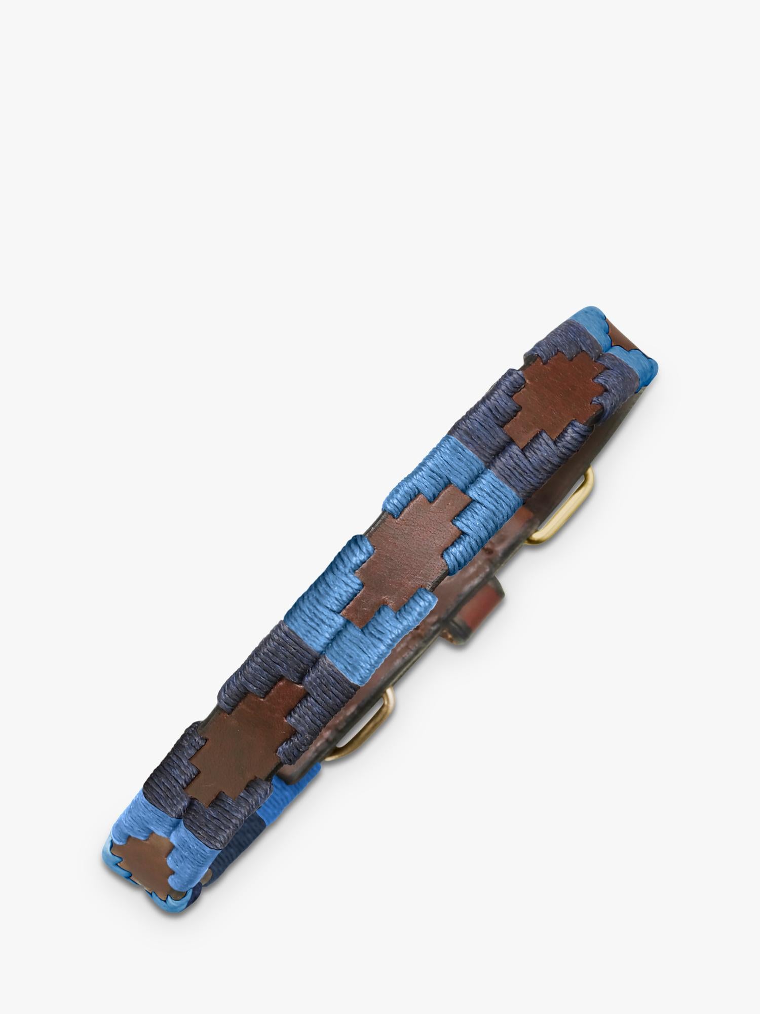 Pampeano Azules leather dog collar blue (British brand)