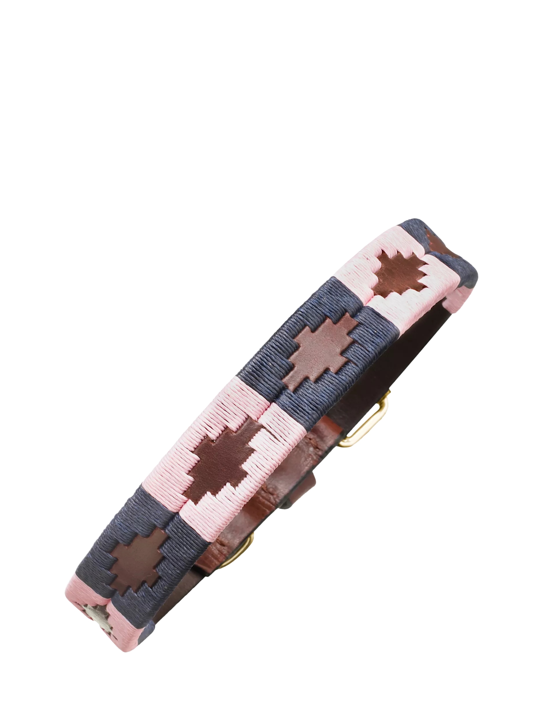 Pampeano Hermoso pink leather dog collar 35cm - British product