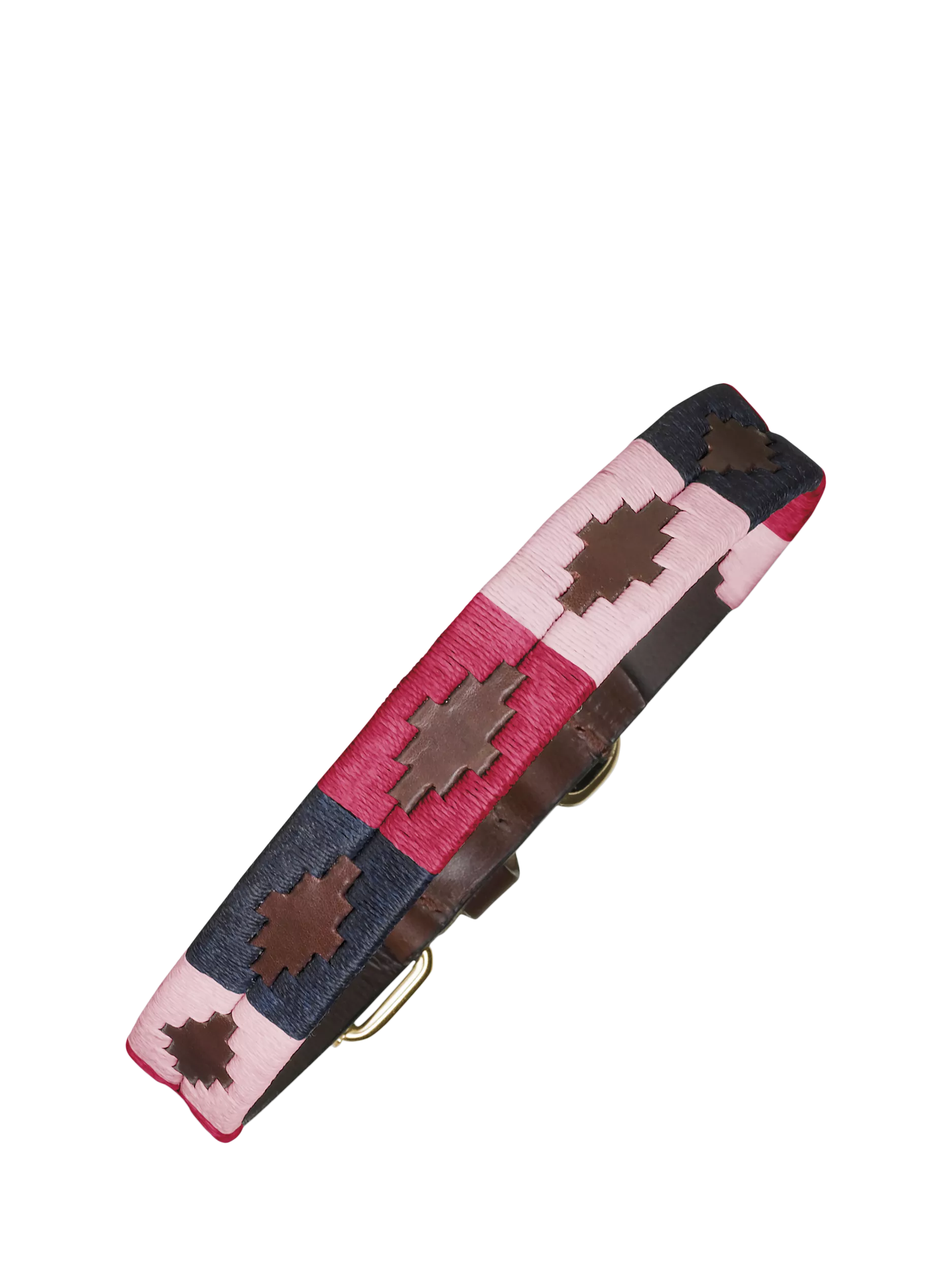 Pampeano Petalo leather dog collar pink blue, imported from the UK