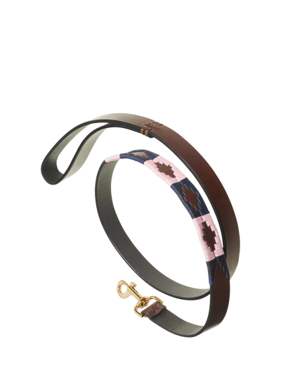 John Lewis Pampeano Hermoso Leather Dog Lead, Pink/Dark Blue 115cm- Buy online at McGrocer