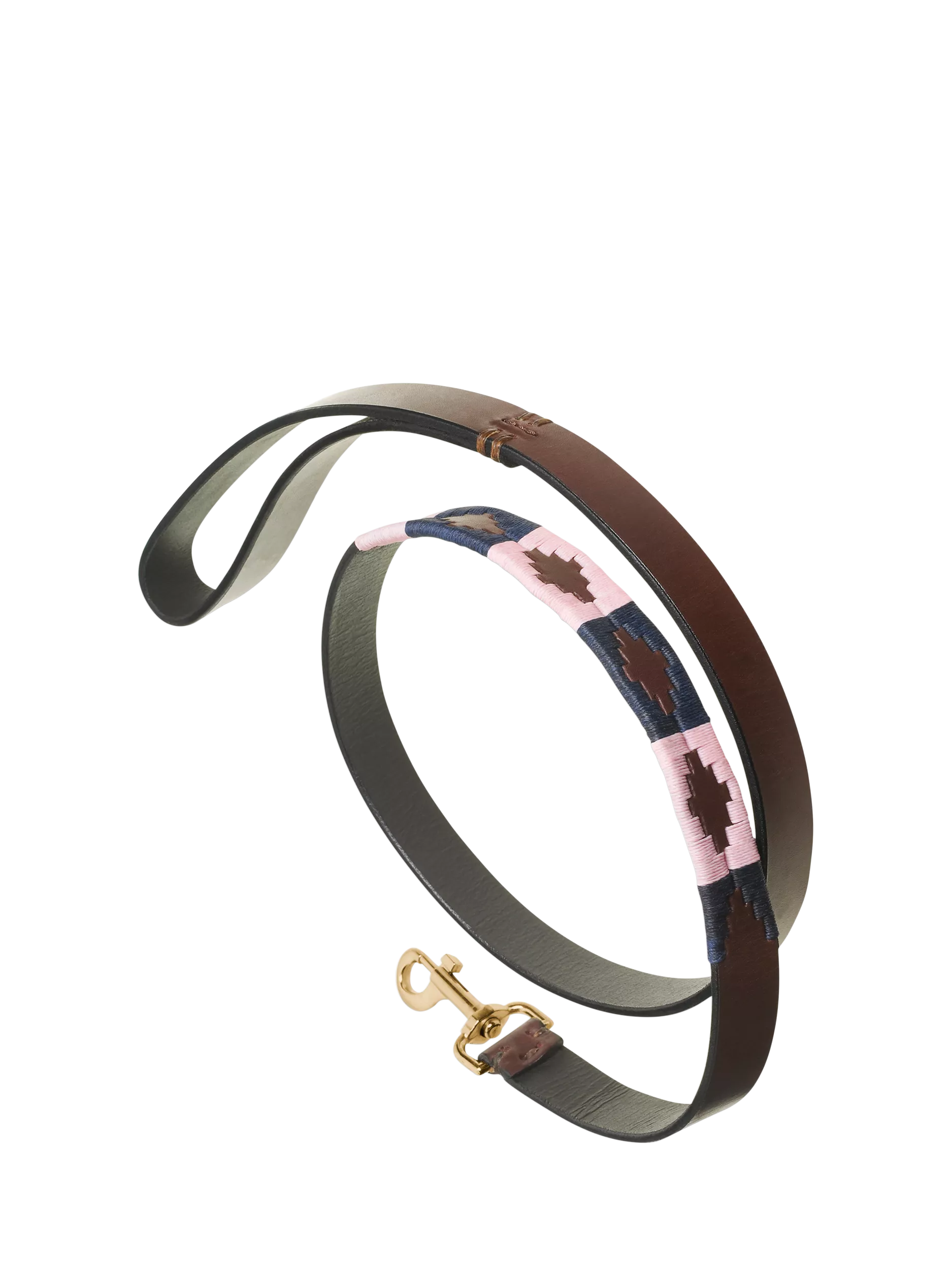Pampeano Hermoso leather dog lead Pink Dark Blue 115cm, UK version