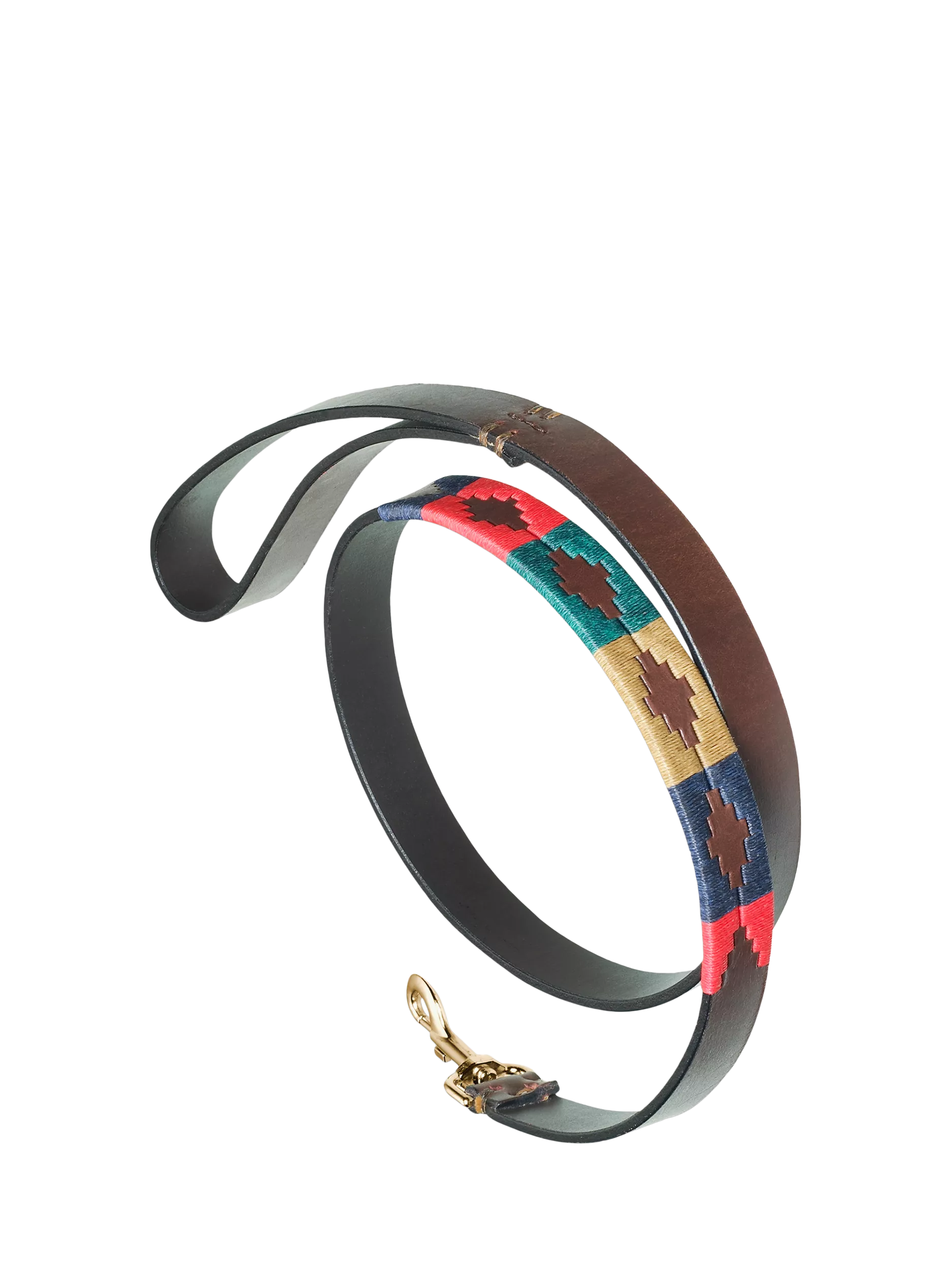 Pampeano Navidad hand-stitched leather dog lead (British brand)