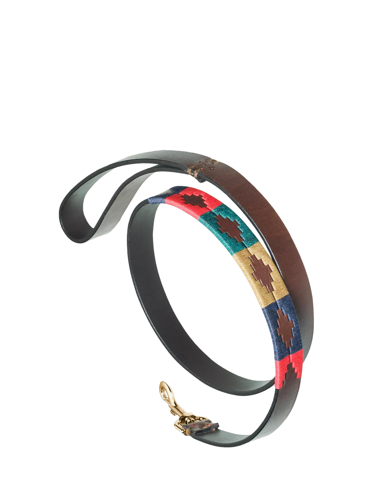 Pampeano Navidad hand-stitched leather dog lead (British brand)