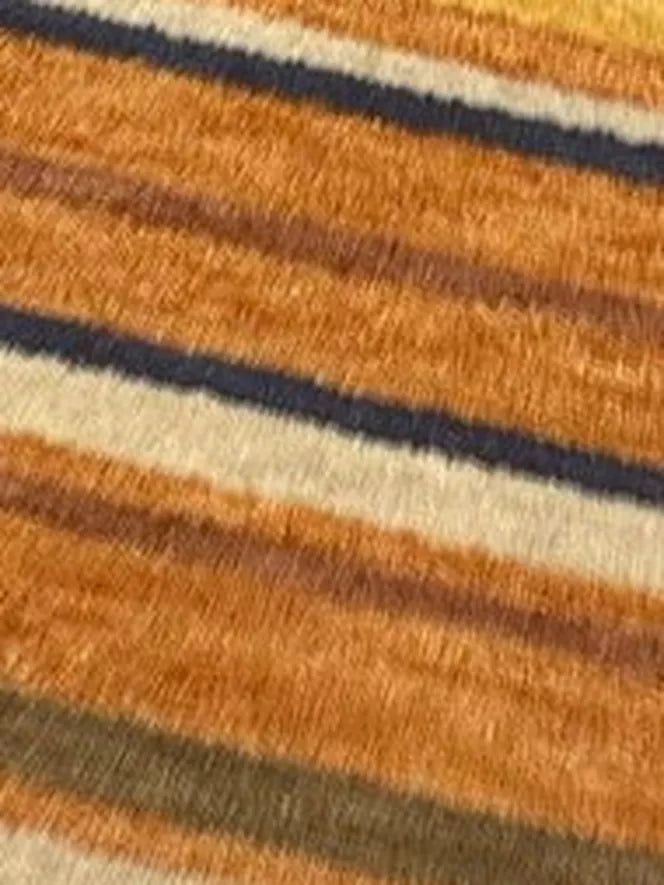 Gooch Luxury Spice Chilli Stripe Wool Rug - Orange L150 x W90cm