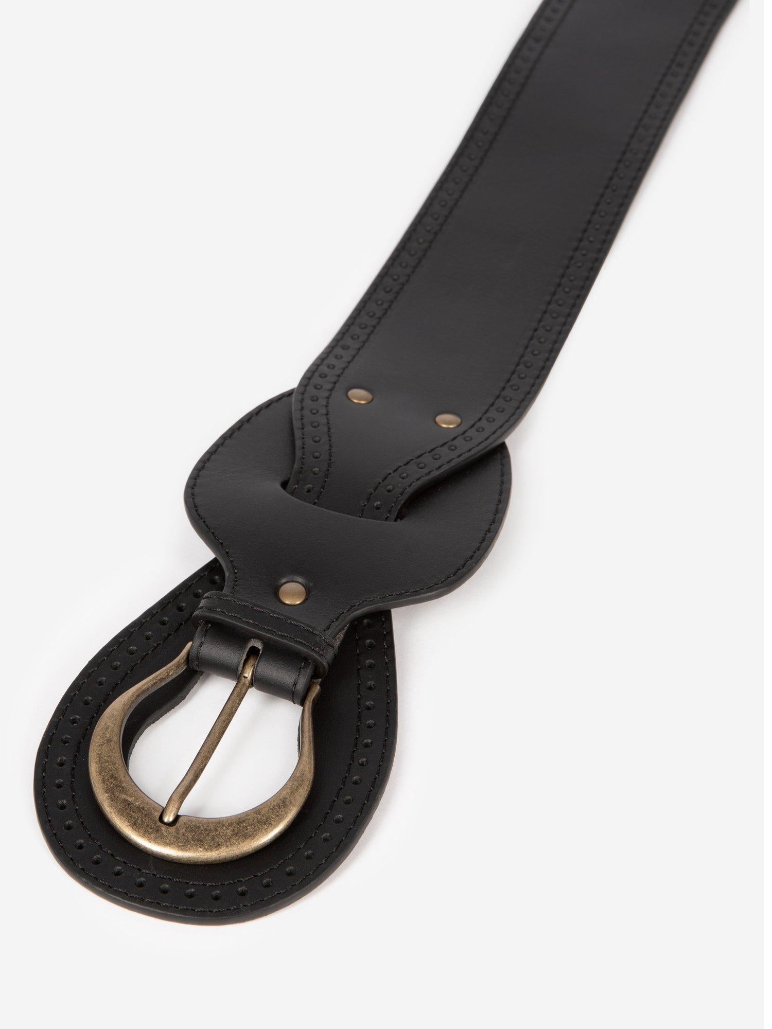 THE KOOPLES double buckle leather belt black (British brand)