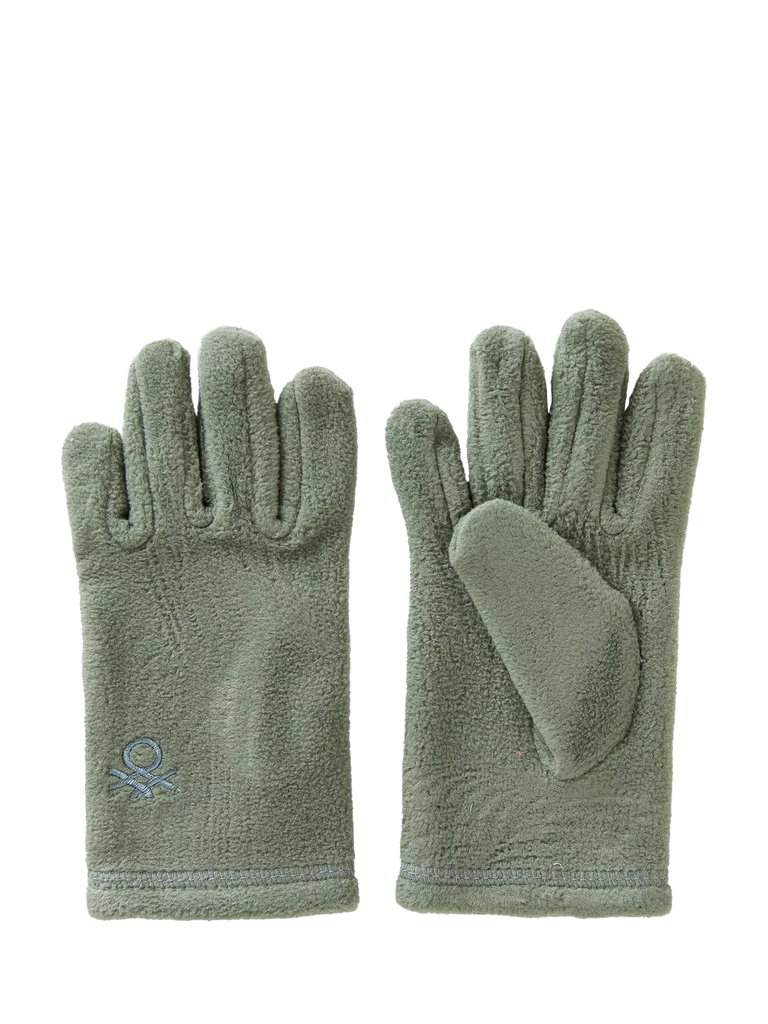 Benetton Kids' Fleece Gloves, Sage Green