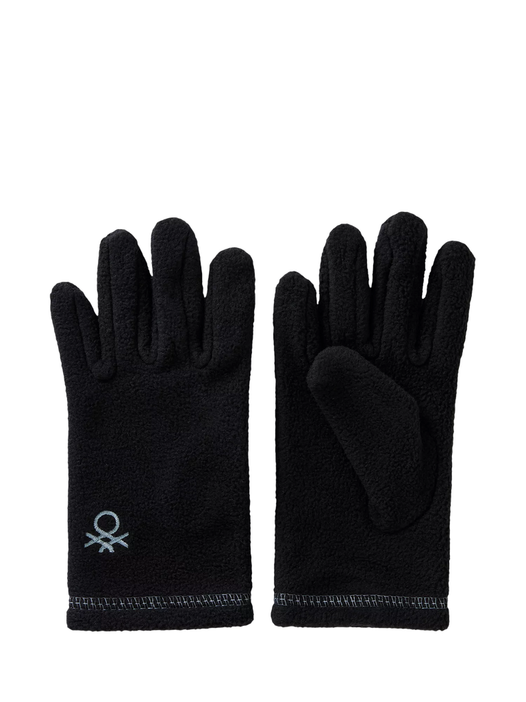 Benetton Kids' Fleece Gloves, Black