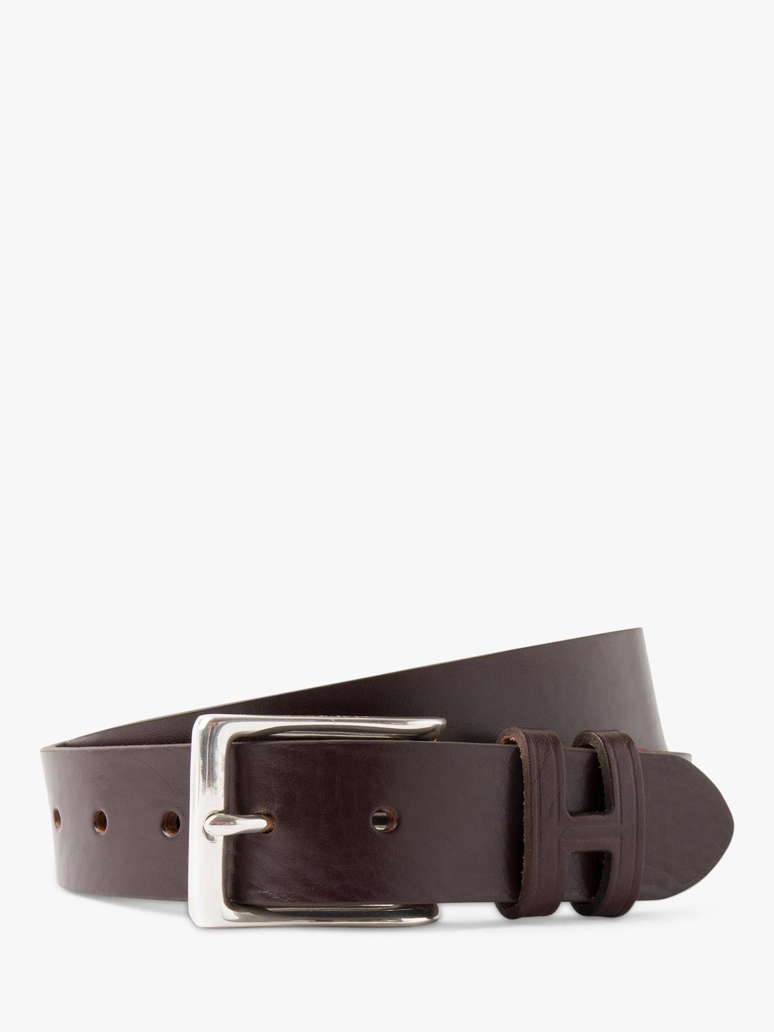 Hackett London leather belt with H monogram buckle (British brand)