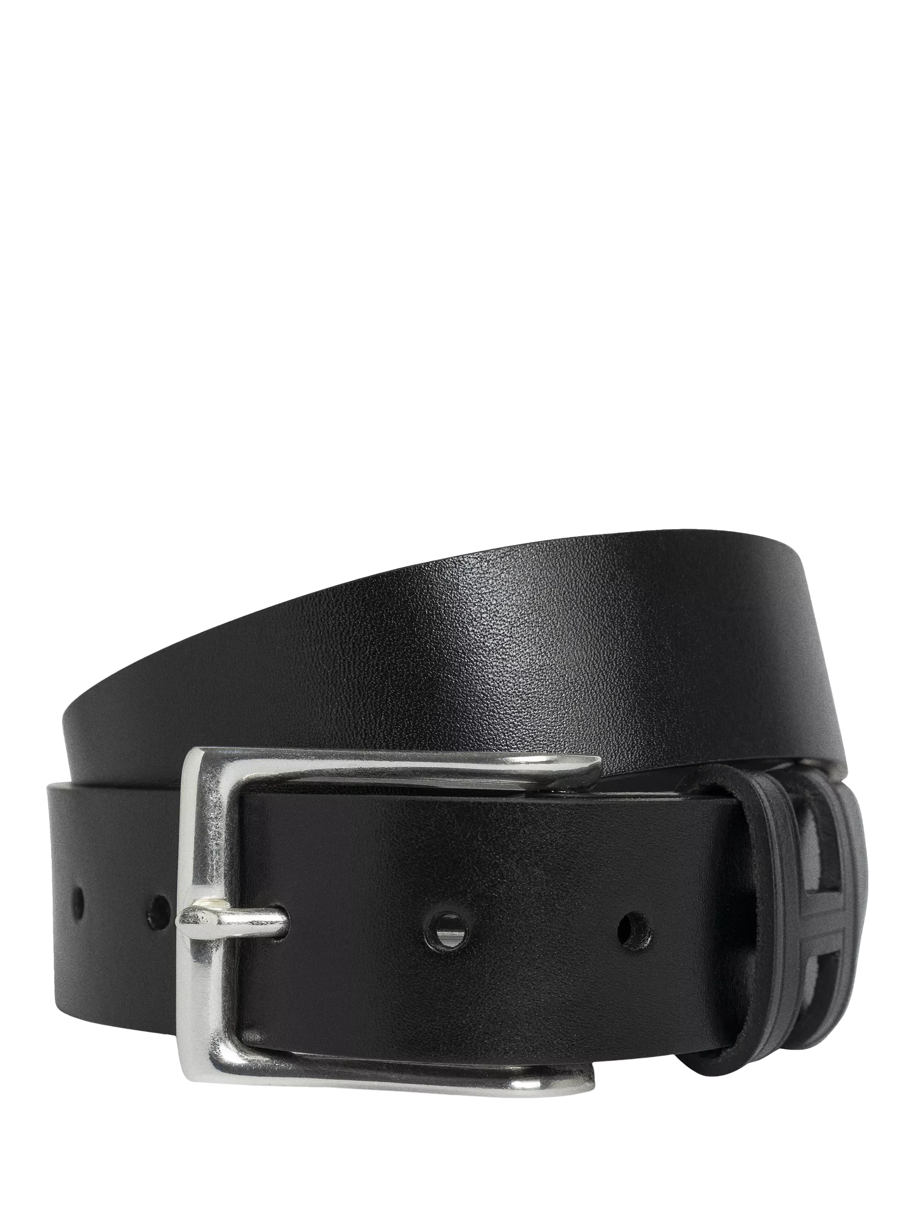 Hackett London leather belt with H monogram buckle (British brand)