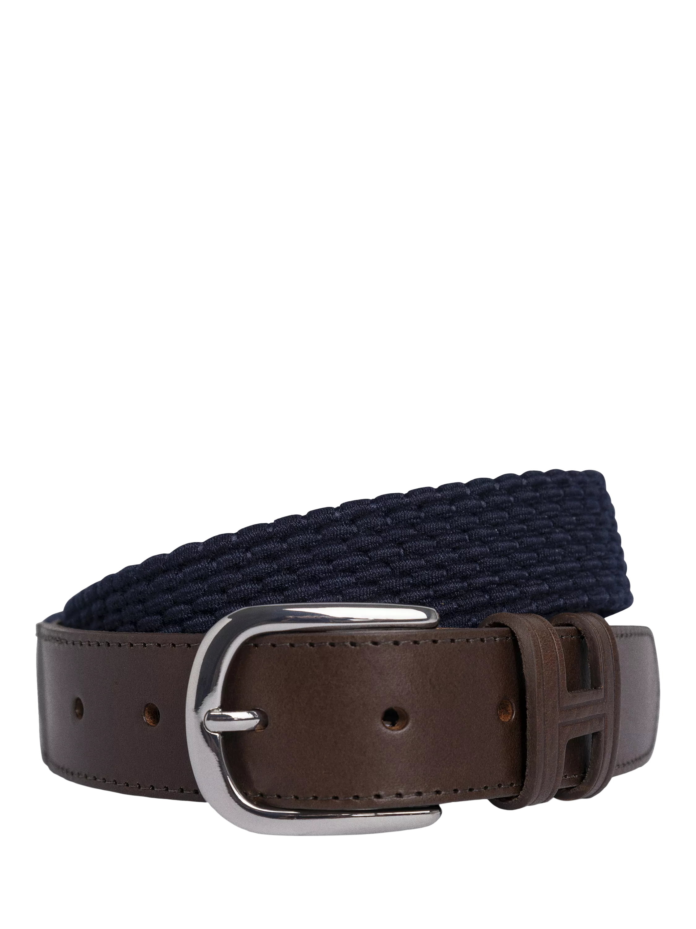 Hackett London braided leather tip belt burgundy red, imported from the UK