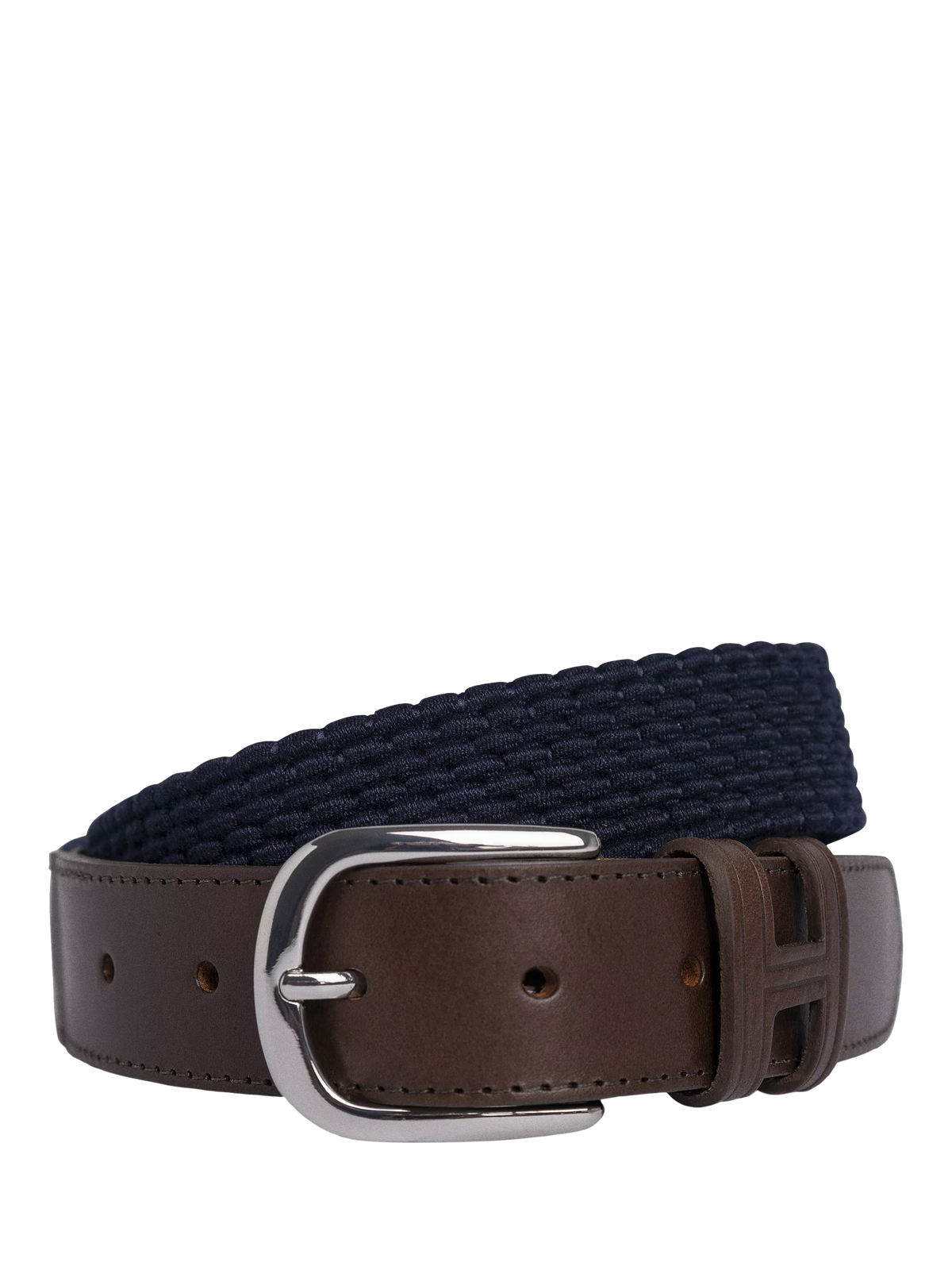 Hackett London braided leather tip belt burgundy red, imported from the UK