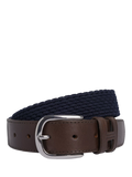 Hackett London braided leather tip belt burgundy red, imported from the UK