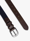 Hackett London braided leather tip belt burgundy red, imported from the UK