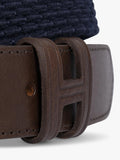 Hackett London braided leather tip belt burgundy red, imported from the UK