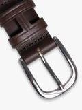 Hackett London braided leather tip belt burgundy red, imported from the UK