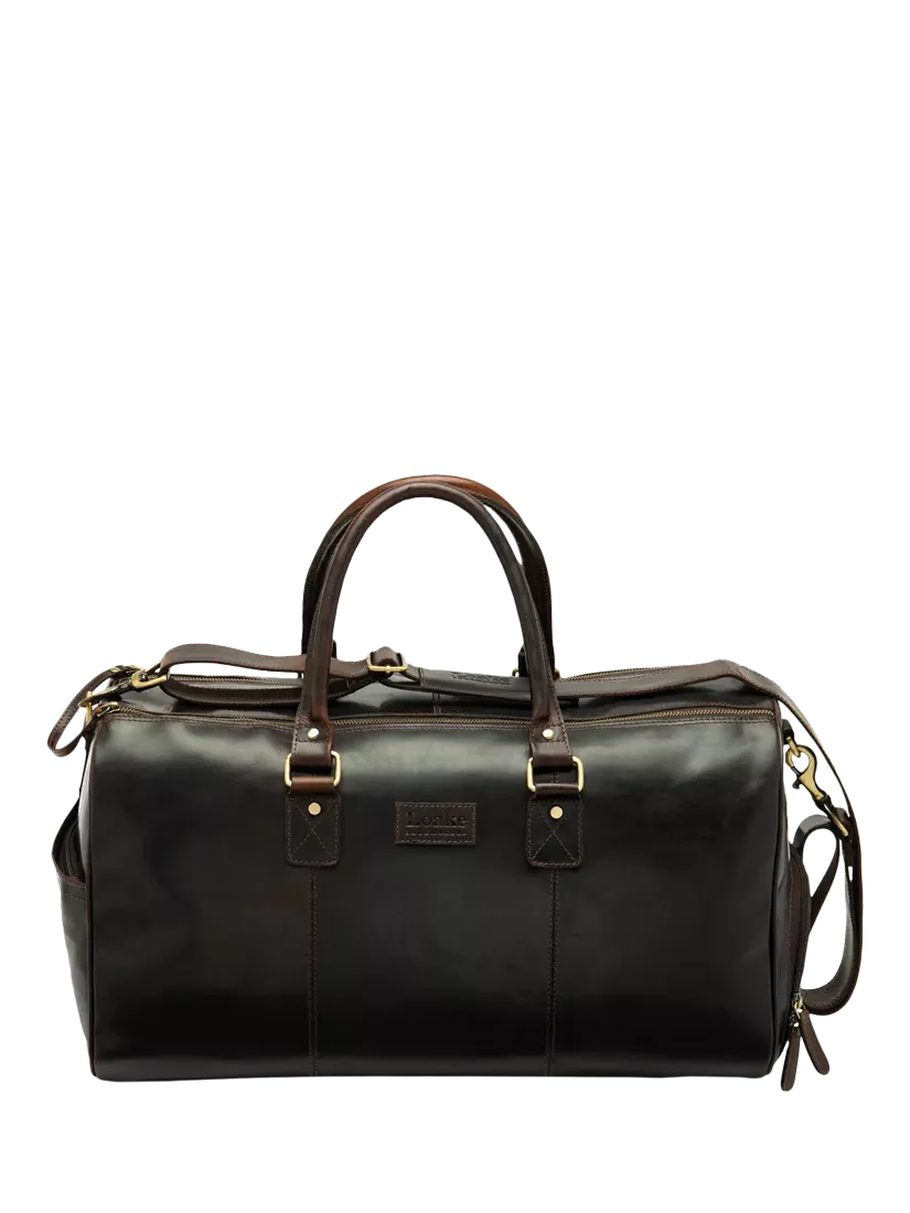 Loake Devon vegetable tanned leather travel bag brown, UK version