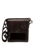 Loake Stratford crossbody bag dark brown waxy leather (British brand)