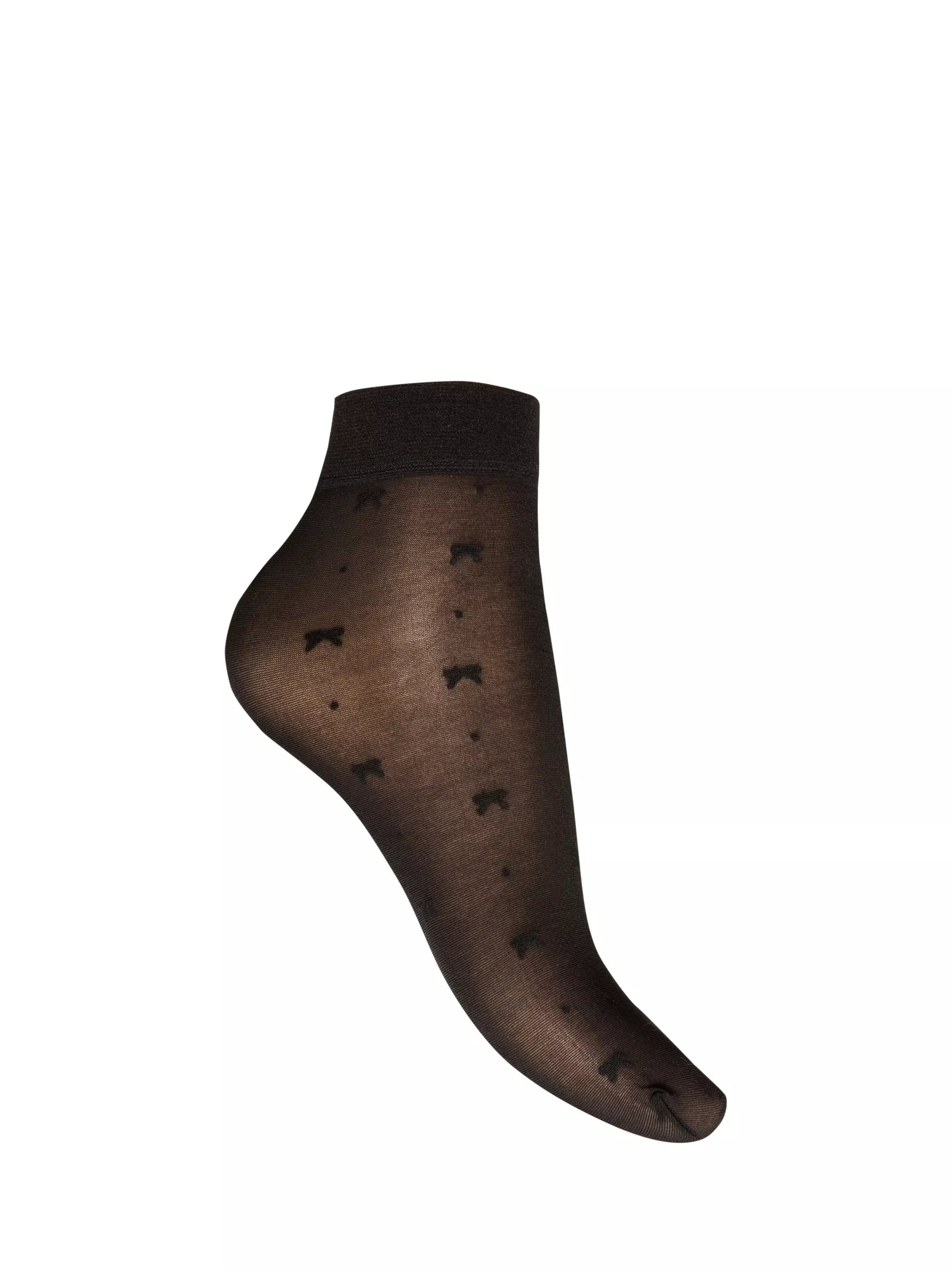 Charnos black bow spot anklet socks 4-8 - British product