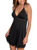 Pour Moi Sofa Loves Lace Sheer Panel Chemise, Black