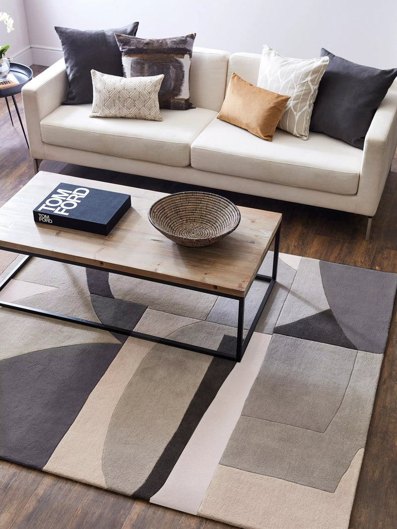 Harlequin geometric pure wool rug in multi colors, UK version