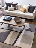 Harlequin geometric pure wool rug in multi colors, UK version