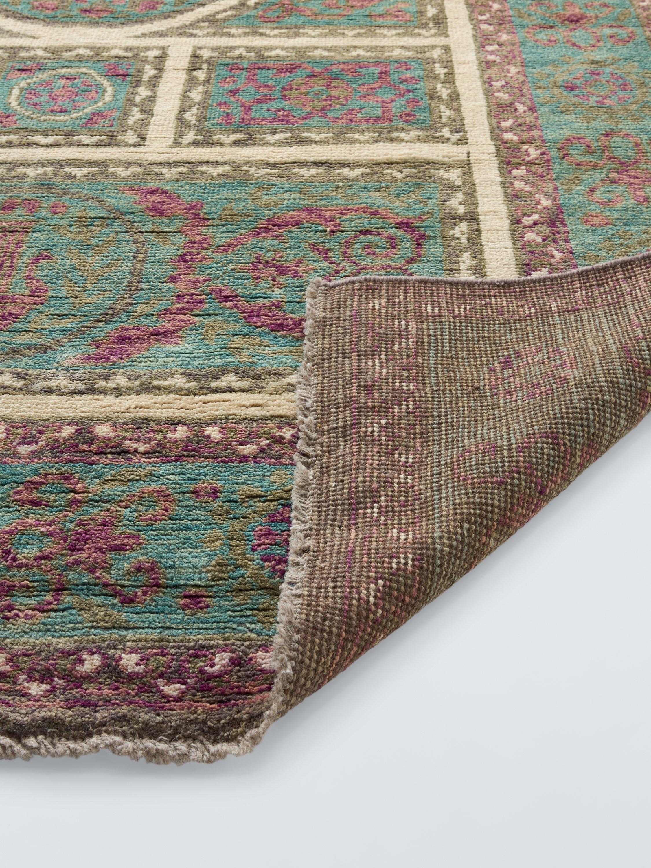 Gooch Luxus Khotan Wollteppich rosa hellblau, UK-Version