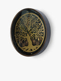 Libra Interiors wall clock with gold tree silhouette 80cm - British product