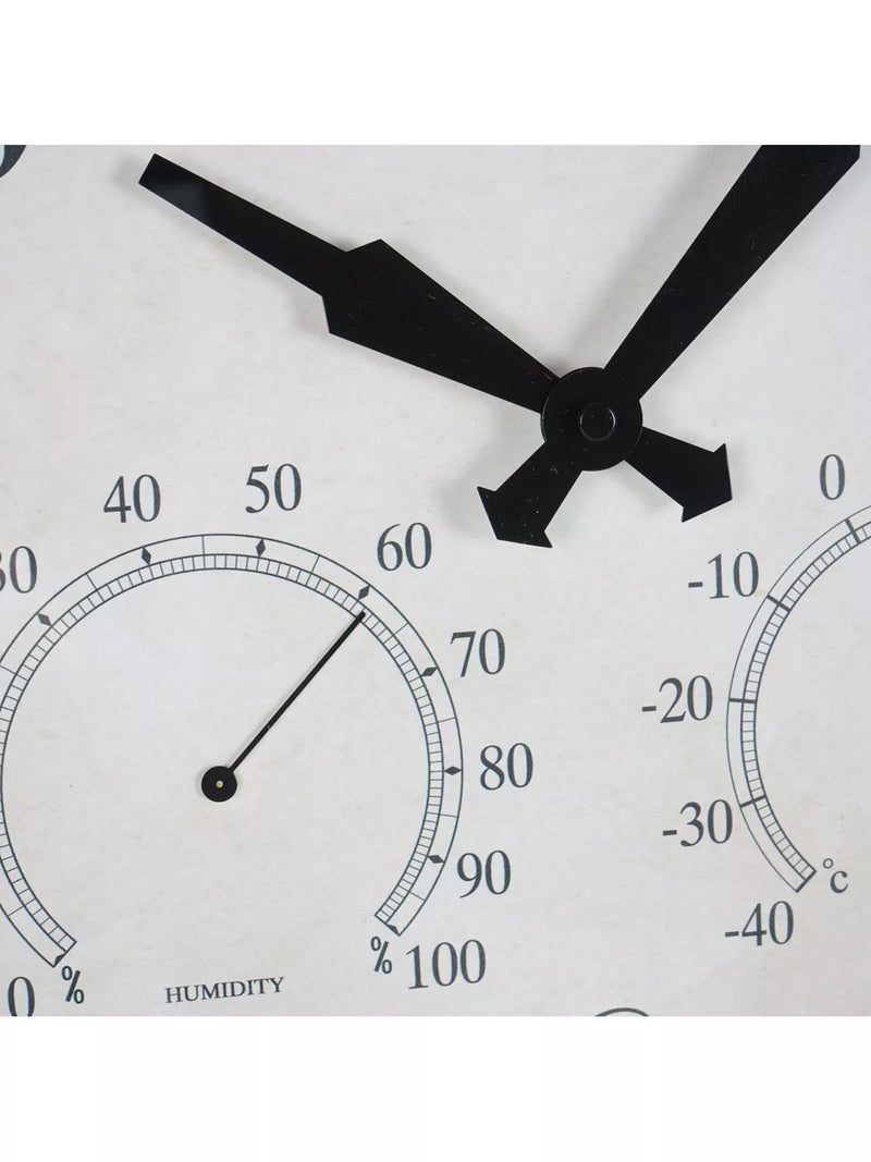 Libra Interiors wall clock with temperature and humidity 53cm - British product